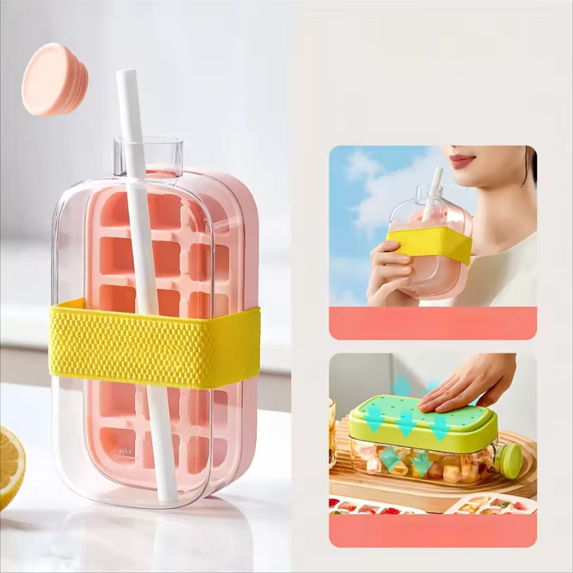 ICE CUP PINK – GOBELET À GLACE 800 ML AVEC PAILLE INTÉGRÉE