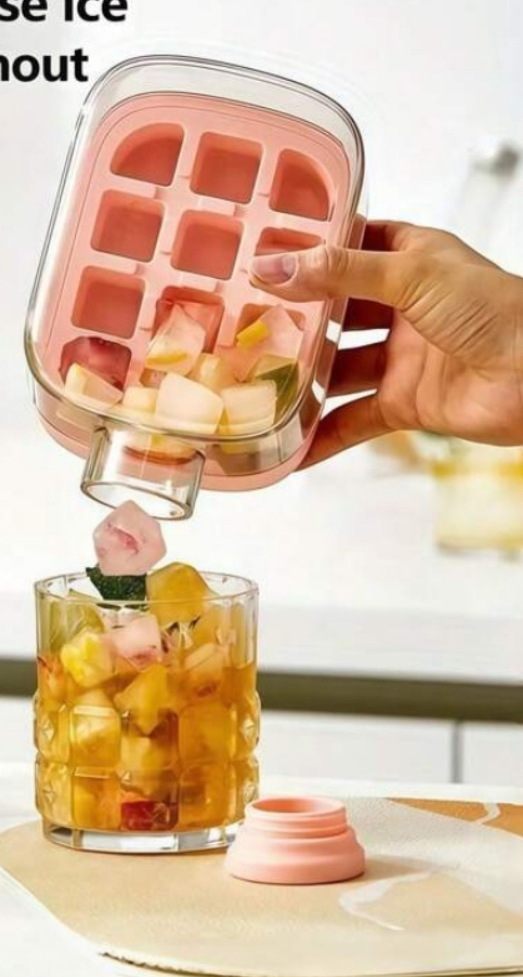ICE CUP PINK – GOBELET À GLACE 500 ML AVEC PAILLE INTÉGRÉE